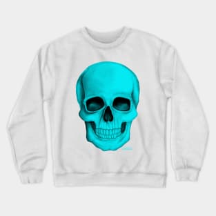 Turquoise Skull (On White Background) Crewneck Sweatshirt